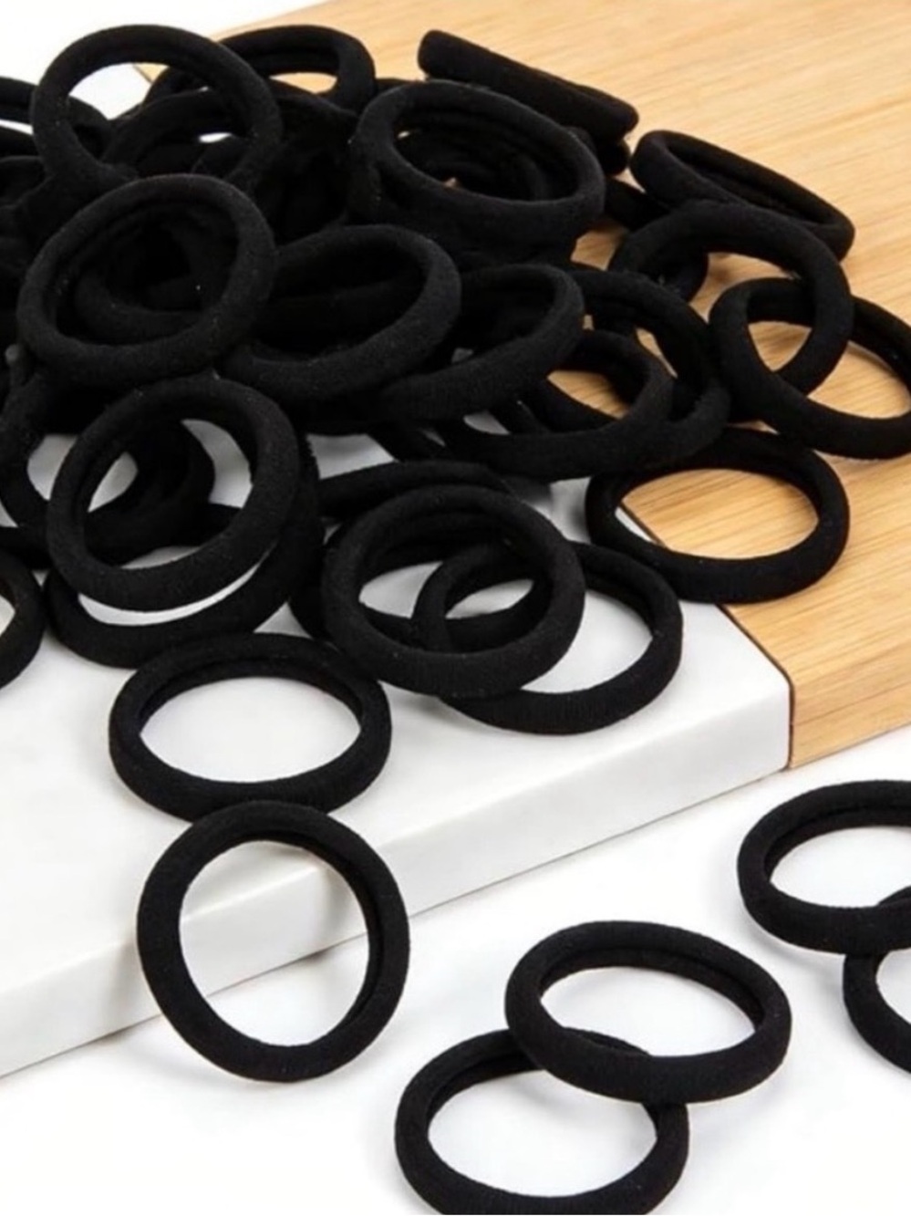 💞 New 100-Pack Black Dent & Damage Free Pony Tail Holder Hair Tie Bands